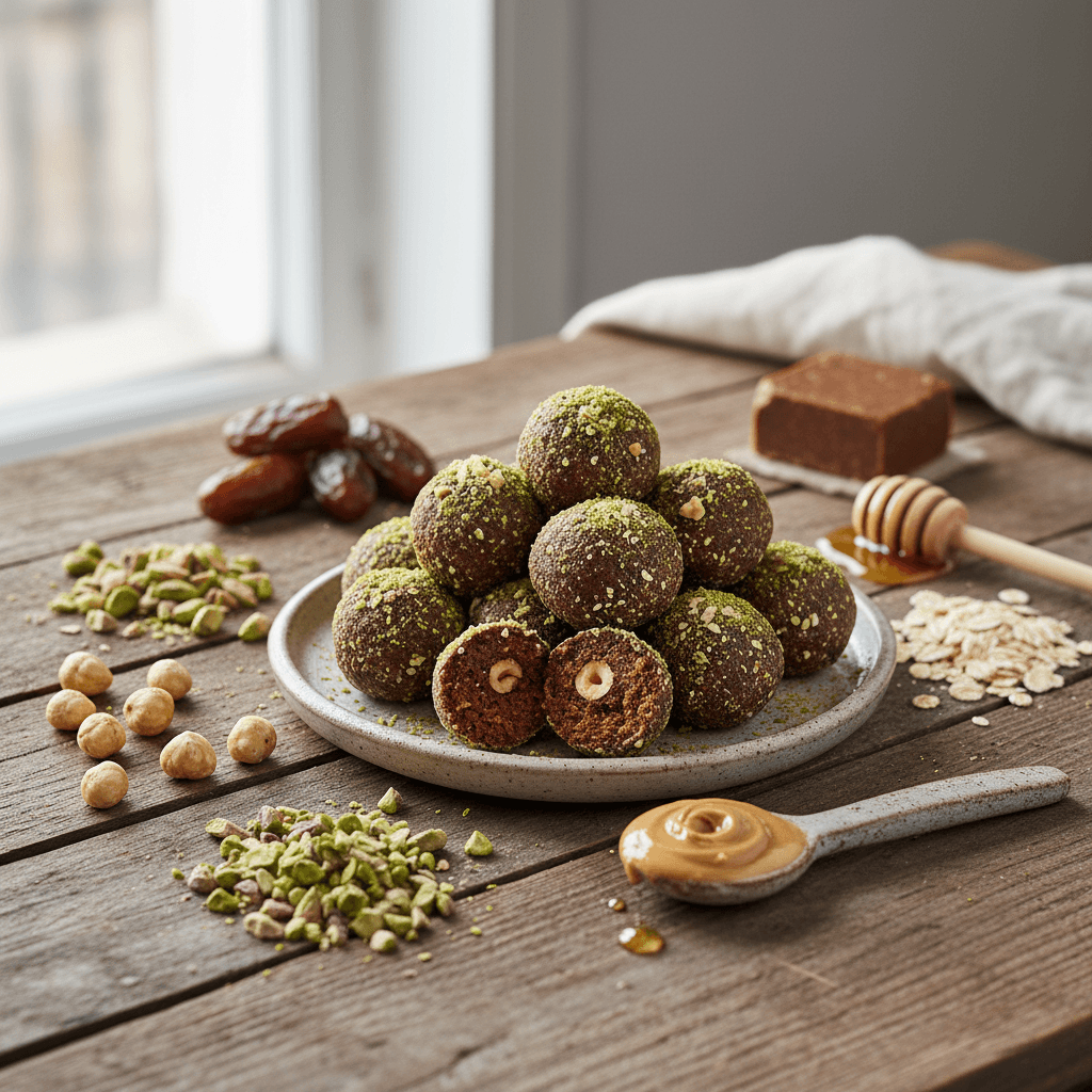 Glutensiz Fıstık Ezmeli Fındıklı Enerji Topları Tarifi