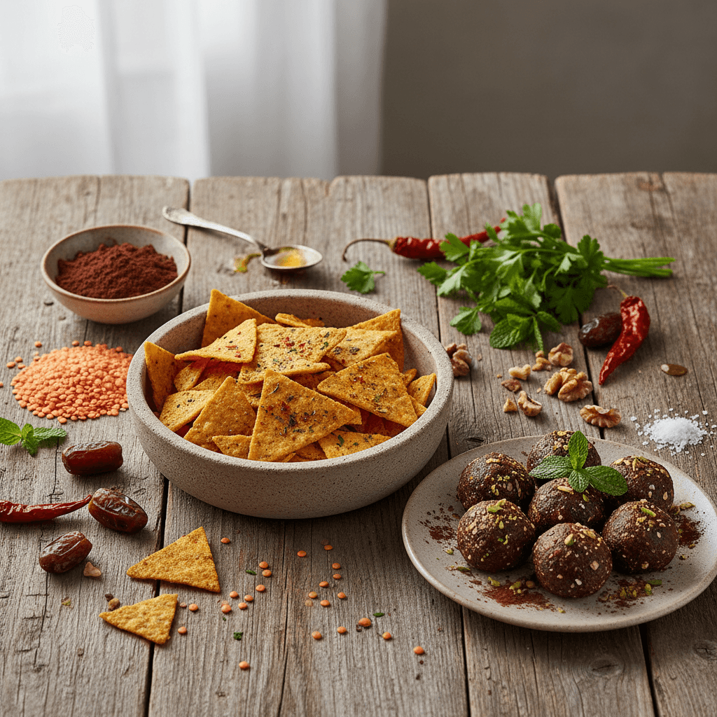 Glutensiz Atıştırmalık İkilisi: Mercimek Cipsi ve Kakaolu Lokumla Tuzlu-Tatlı Şölen