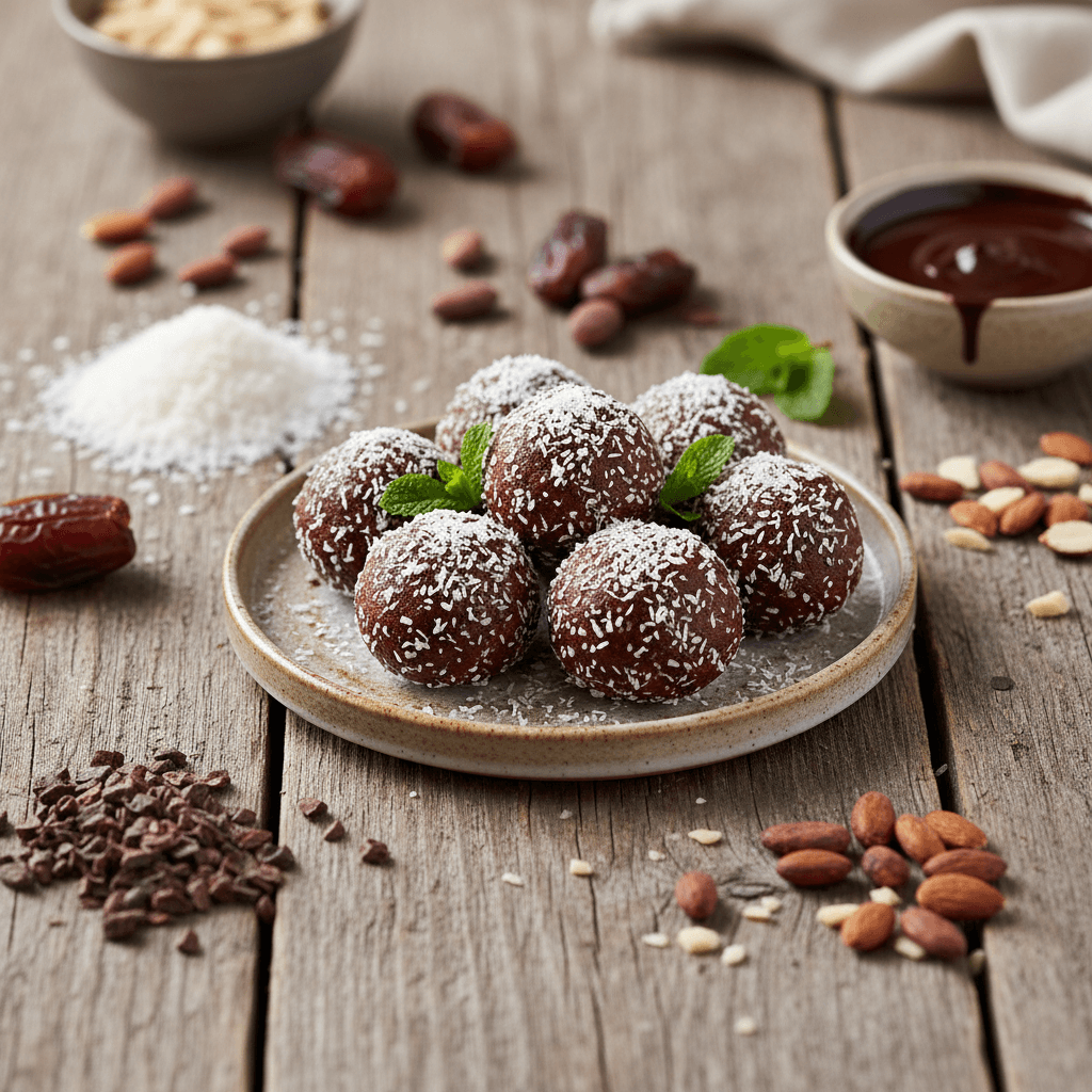 Glutensiz Çikolatalı Hindistan Cevizli Tatlı Toplar Tarifi