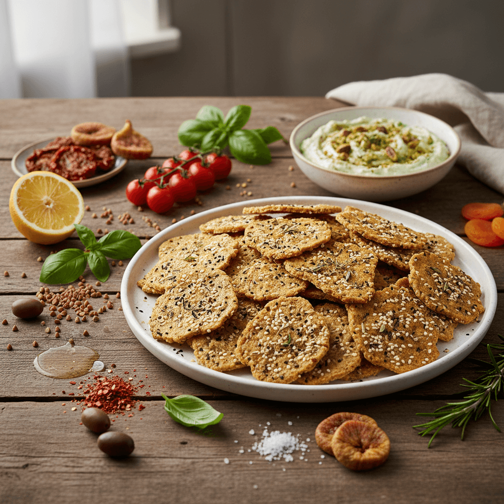 Glutensiz Krakerli Karabuğdaylı Atıştırmalık Tabağı