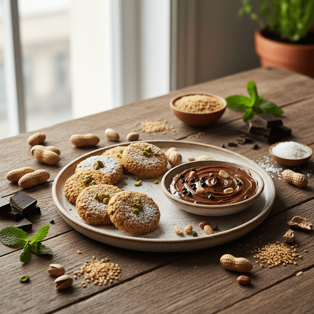 Glutensiz Atıştırmalık Tabağı: Talkan Kurabiyesi ve Çikolatalı Fıstık Ezmesi Tarifi