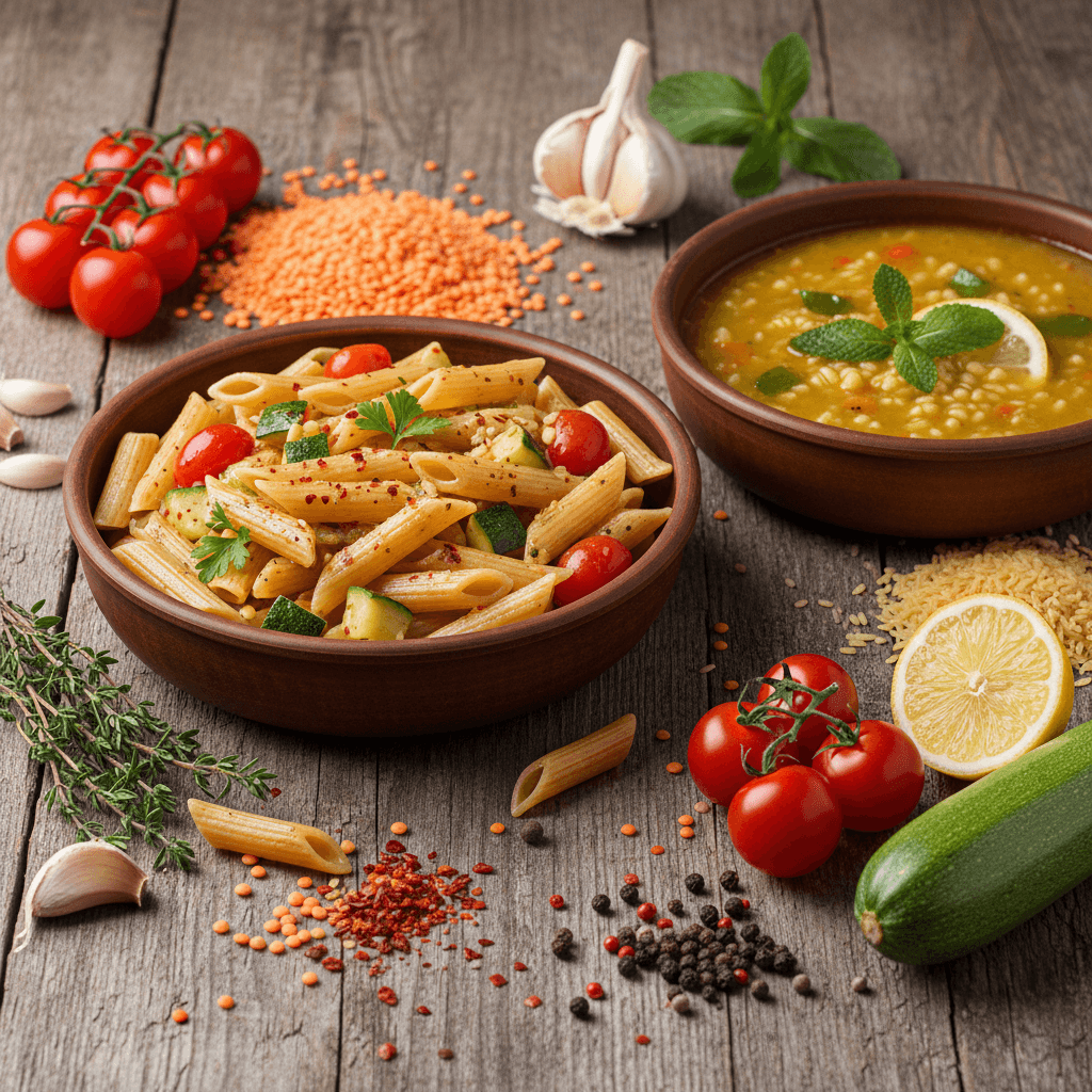 Glutensiz Sofralar İçin Pratik Mercimek Penne ve Şehriyeli Çorba Menüsü