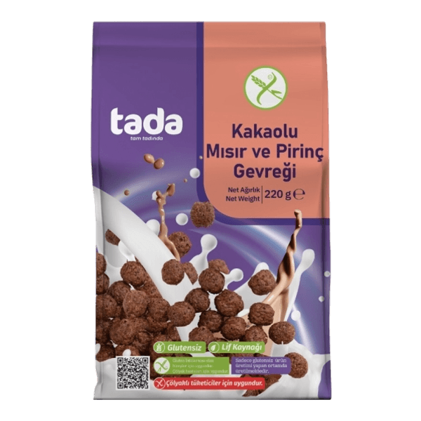 Tada Kakaolu Mısır ve Pirinç Gevreği 220 gr