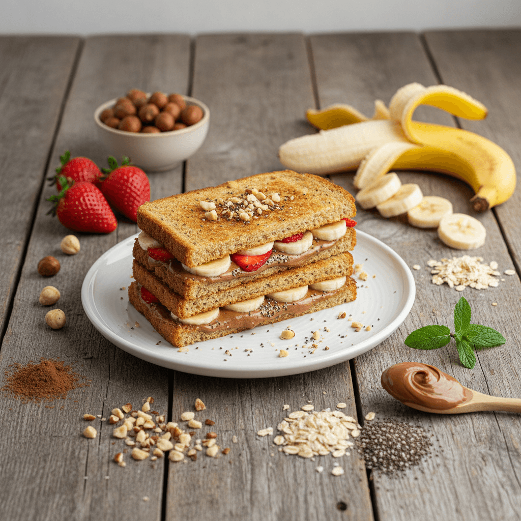 Glutensiz Fındık Ezmeli Kahvaltı Tostu Tarifi