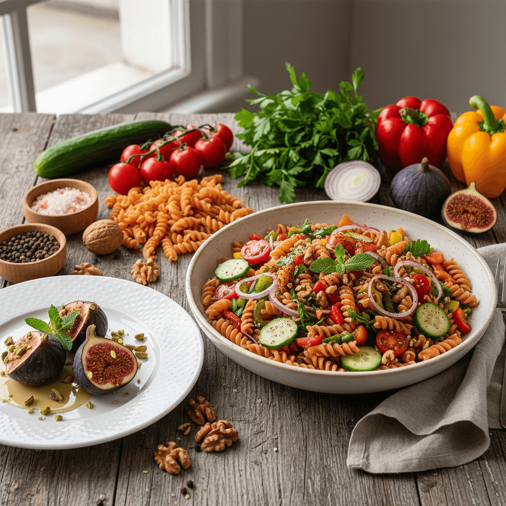 Glutensiz Mercimek Makarna Salatası ve Tatlı Bir Final