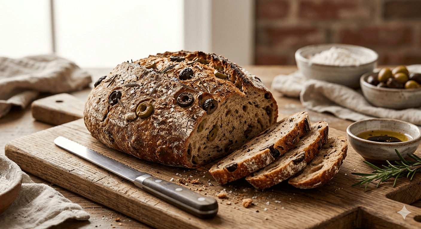 Glutensiz Zeytinli Küçük Ekmekler