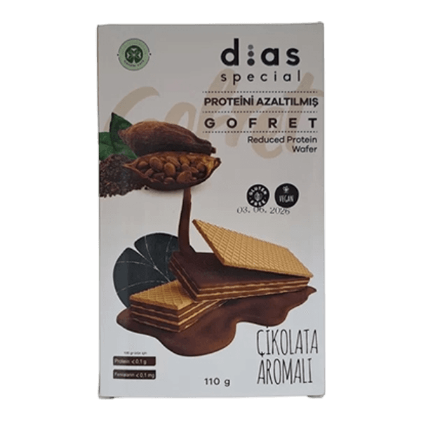 Dias Special Glutensiz ve Düşük Proteinli Kakaolu Gofret 110 gr