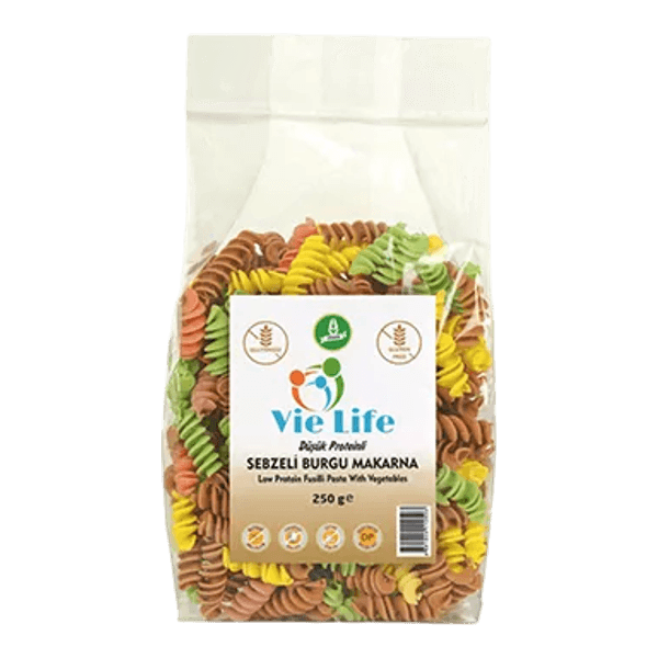 Vie Life Düşük Proteinli Sebzeli Burgu Makarna 250 gr