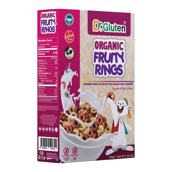 Dr. Gluten Organik Sebze Ve Meyve Sulu Halka Tahıl Gevreği 225 gr