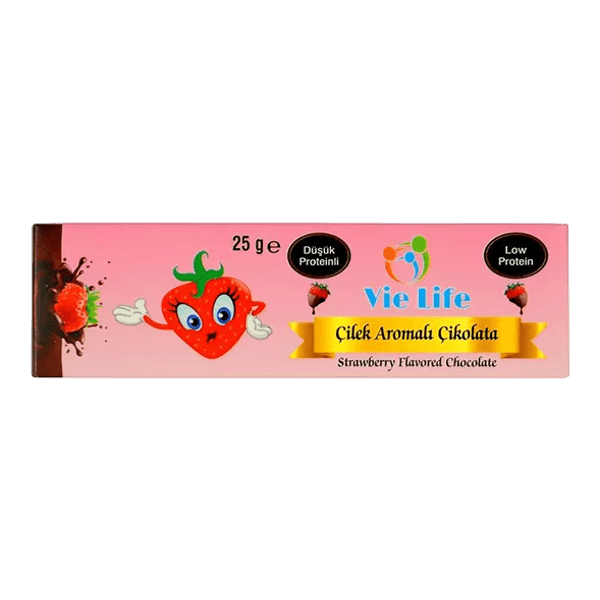 Vie Life Düşük Proteinli Çilek Aromalı Çikolata 25 gr