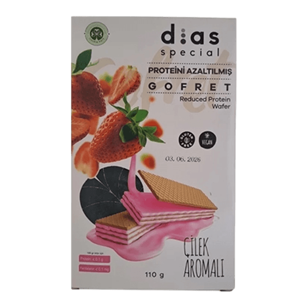 Dias Special Glutensiz ve Düşük Proteinli Çilekli Gofret 110 gr