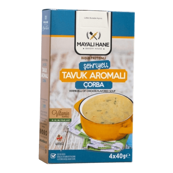 Mayalıhane Düşük Proteinli Şehriyeli Tavuk Aromalı Çorba 4x40 gr