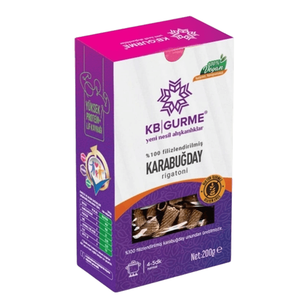 KB Gurme Glutensiz Vegan Filizlendirilmiş Karabuğday Rigatoni Makarna 200 gr