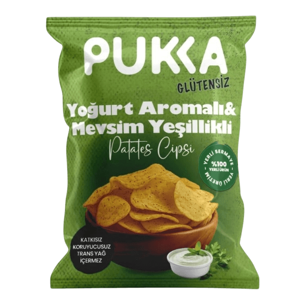 Pukka Glutensiz Yoğurt Aromalı Ve Mevsim Yeşillikli Patates Cipsi 70 gr