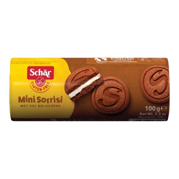 Schar Mini Sorrisi Kaymaklı Çikolatalı Bisküvi 100 Gr Schar Mini Sorrisi Kaymaklı Çikolatalı Bisküvi 100 Gr - Görsel 1