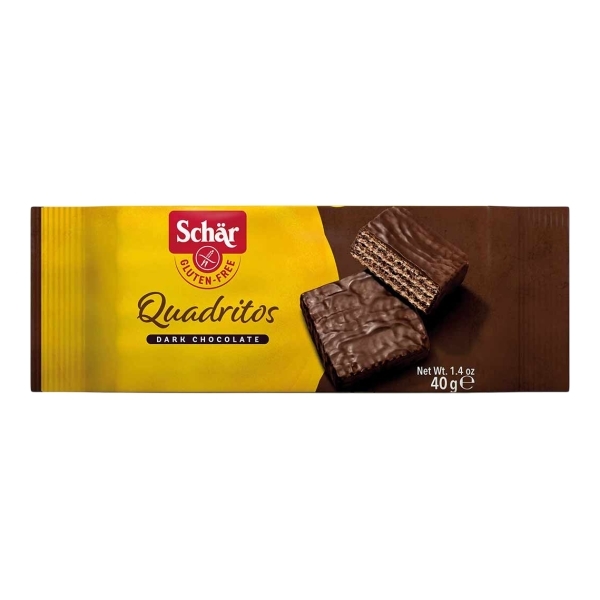 Schar Quadritos Siyah Çikolata Kaplı Gofret 2×20 Gr Schar Quadritos Siyah Çikolata Kaplı Gofret 2X20 Gr - Görsel 1