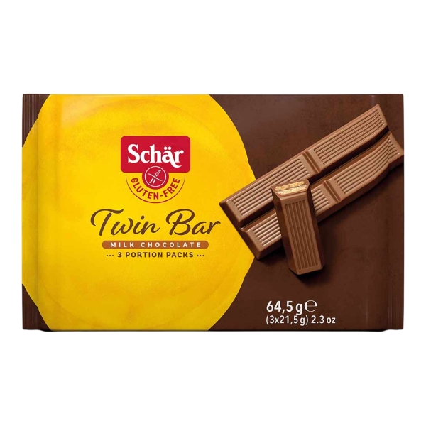 Schar Twin Bar Sütlü Çikolatalı Gofret 64,5 Gr Schar Twin Bar Sütlü Çikolatalı Gofret 64,5 Gr - Görsel 1